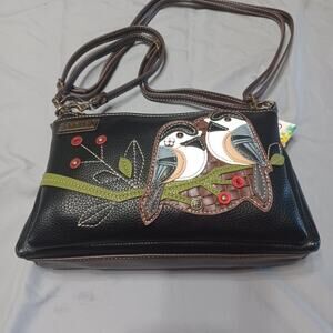 CHALA Chickadee Deluxe Crossbody Bag Vegan Leather Black RFID